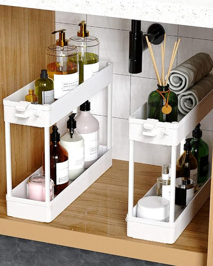 SPACEKEEPER Slim Rolling Storage Cart 4 Tier Bathroom Organizer Mobile Shelving Unit Utility Cart Tower Rack for Kitchen Laundry Narrow Places, White - LeafyLoom