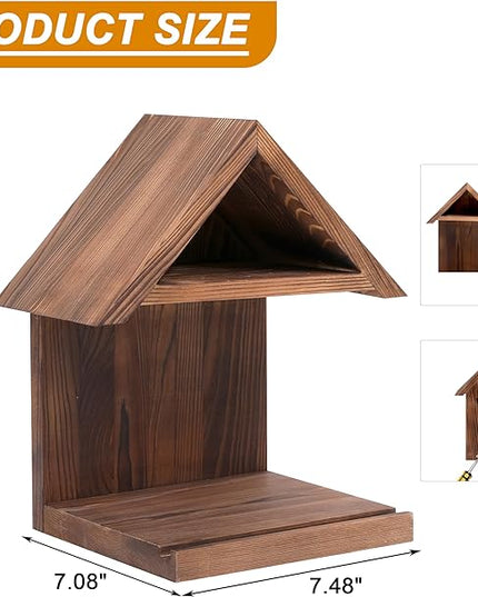 Floating Bedside Wood Bookshelf, Triangle Book Page Holder, Wooden Simple Bookcase for Bedroom Nightstand Library Office or Wall Decor Storage (Brown - LeafyLoom