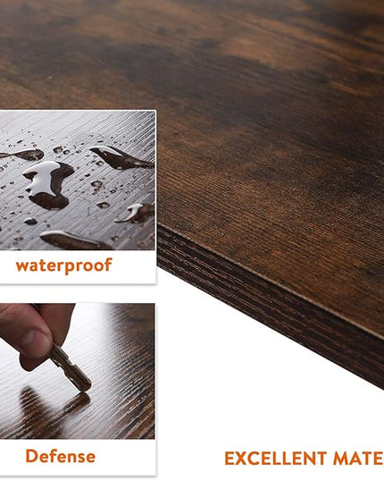 Leopard Outdoor Products Folding Computer Desk for Small Spaces, Space-Saving Home Office Desk, Foldable Computer Table, Laptop Table, Writing Desk, Compact Study Reading Table (Rustic Brown) - LeafyLoom