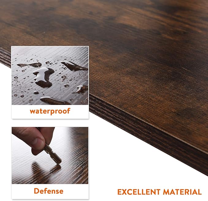 Leopard Outdoor Products Folding Computer Desk for Small Spaces, Space-Saving Home Office Desk, Foldable Computer Table, Laptop Table, Writing Desk, Compact Study Reading Table (Rustic Brown) - LeafyLoom