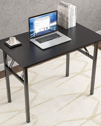 Need Computer Desk Folding Table Writing Desk/Compact Desk/Foldable Desk with BIFMA Certification, No Install Needed, Black AC5CB-100-60 - LeafyLoom