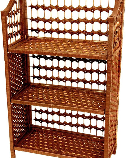 Oriental Furniture 33" Natural Fiber Shelving Unit - Honey - LeafyLoom