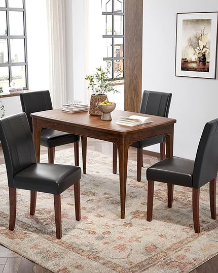 Dining Chairs, Kitchen Chairs Set of 2 with Solid Wood Legs, Armless Upholstered Indoor Kitchen Dining Room Chairs for Dining Room, Kitchen Chairs Parson Chairs - LeafyLoom