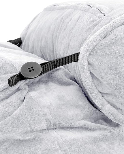 Husband Pillow XXL Cover Micro Plush Easy-Care Fabric Designed with Vibrant Long Lasting Color, Lush with Back & Side Pockets - Wide Large Zipper, Bed Rest Reading Pillowcase, Light Grey - LeafyLoom