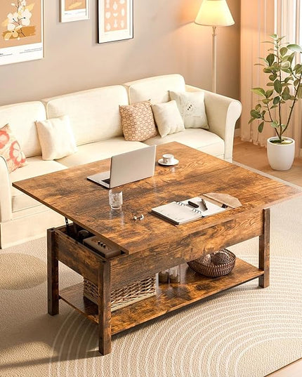 FABATO JS-TCT004-1108 Coffee Table, Rustic Brown - LeafyLoom
