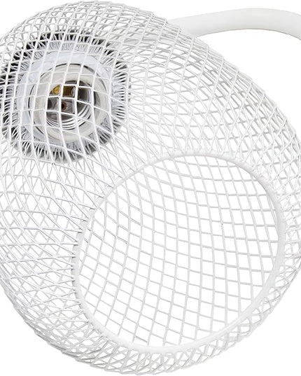 Elegant Designs LD1060-WHT Mesh Wire Table Lamp, Matte White - LeafyLoom