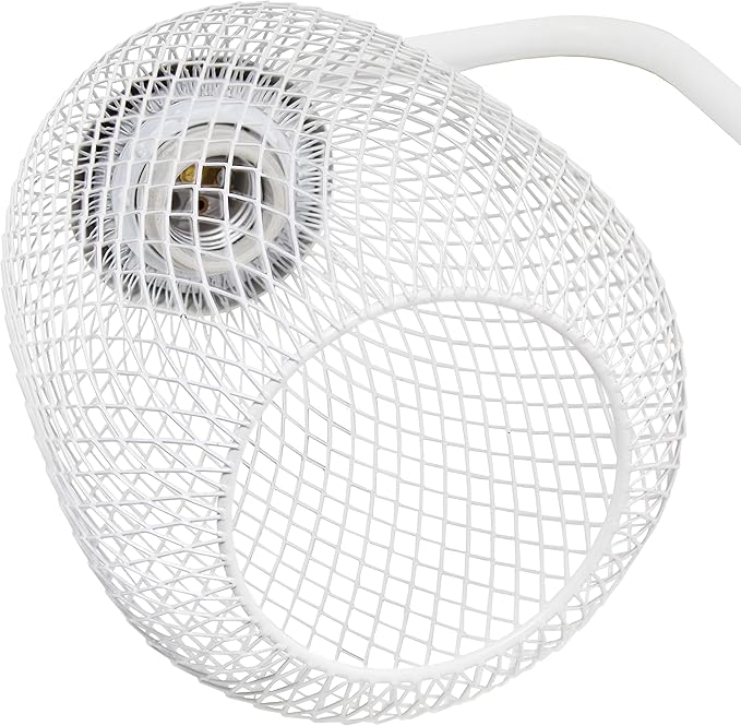 Elegant Designs LD1060-WHT Mesh Wire Table Lamp, Matte White - LeafyLoom