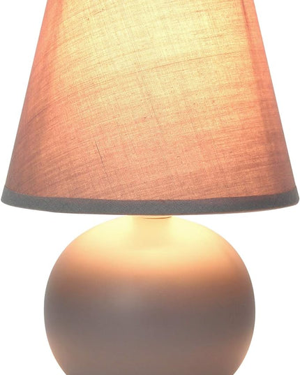 Simple Designs LT2008-GRY Mini Ceramic Globe Table Lamp Gray (Pack of 18) - LeafyLoom