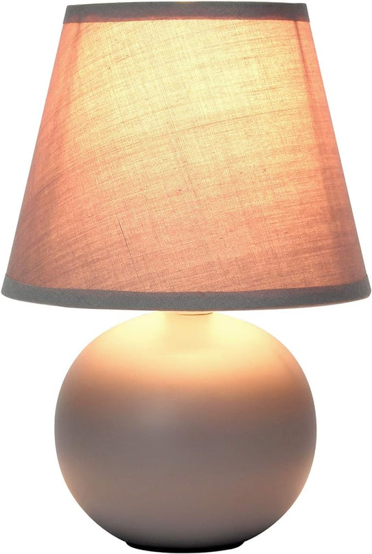 Simple Designs LT2008-GRY Mini Ceramic Globe Table Lamp Gray (Pack of 18) - LeafyLoom