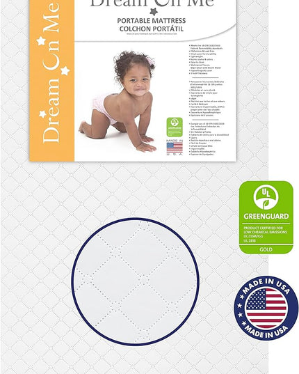 Aden 4-in-1 Convertible Mini Crib in Natural, Greenguard Gold Certified & Sunset 3” Extra Firm Fiber Crib Mattress, Greenguard Gold Certified, Waterproof Vinyl Cover - LeafyLoom