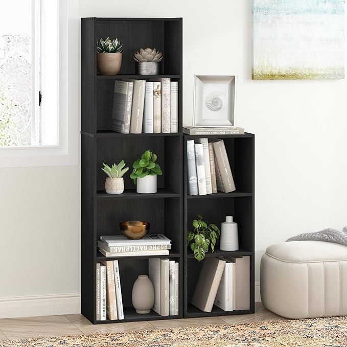 Furinno Luder Bookcase / Bookshelf / Storage Shelves, 5-Tier, Blackwood - LeafyLoom