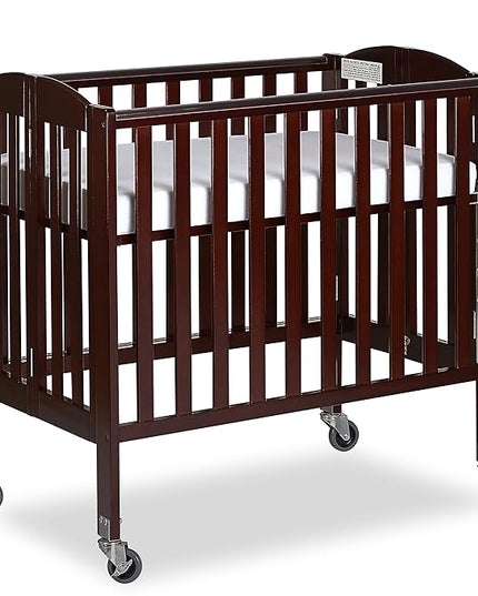 3-in-1 Folding Portable Crib, Espresso, Large - LeafyLoom