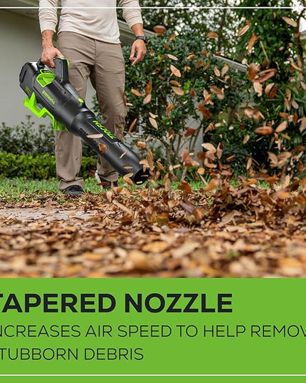 Greenworks 80V 770 CFM Cordless Leaf Blower, 4.0Ah Battery and Rapid Charger - LeafyLoom