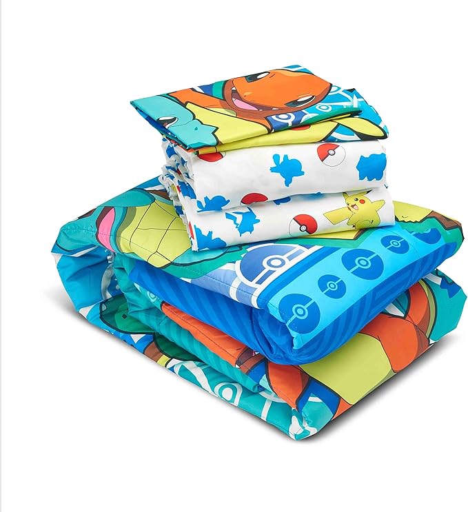 Northwest Pokemon Bed in a Bag Set, Full, First Starters - LeafyLoom