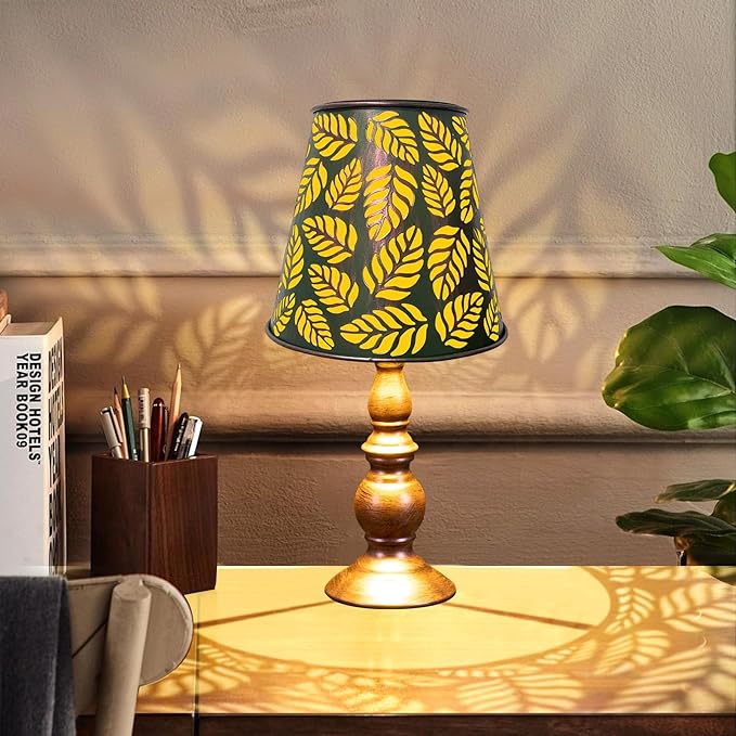 pearlstar Solar Table Lamps Bedside Lamps - Leaf Garden Waterproof Cordless Solar Table Lamps for Patio Garden Pathway Yard - LeafyLoom