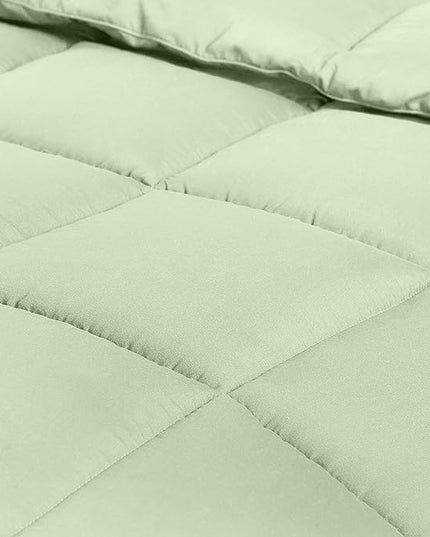 Utopia Bedding All Season 250 GSM Comforter - Plush Siliconized Fiberfill Comforters - Box Stitched (Sage Green, Queen/Full) - LeafyLoom