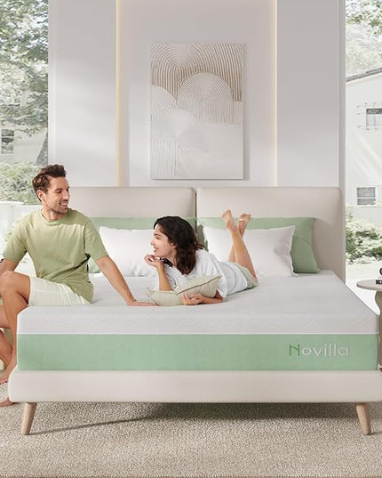 Novilla Mattress Queen Size,12 Inch Gel Memory Foam Mattress in a Box for Cool Night & Motion Isolation,Medium Firm Feel Bed Mattress,Bliss - LeafyLoom