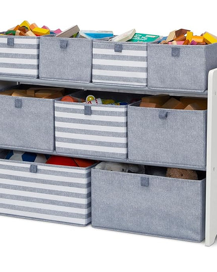 GAP GapKids Deluxe Toy Organizer - Greenguard Gold Certified, Grey/White - LeafyLoom