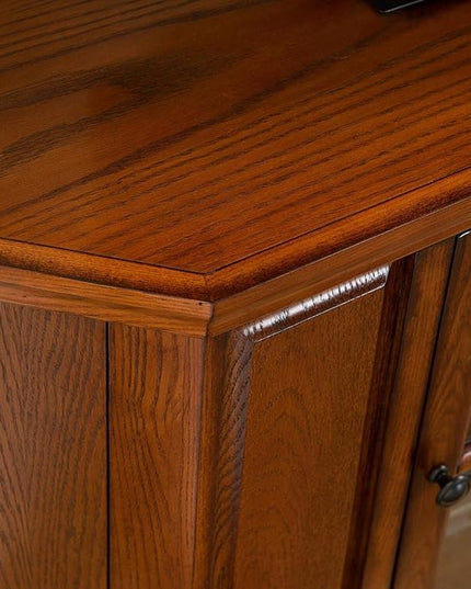 Leick Home 83386 Corner TV Stand with Enclosed Storage For 65" TV's, Black - LeafyLoom