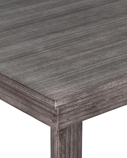 5 Piece Farmhouse Counter Height Dining, Wooden Set with 1 Rectangular Table and 4 Upholstered Chairs for Small Spaces Eat-in Kitchen, Gray - LeafyLoom
