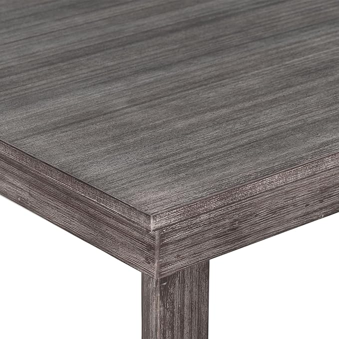 5 Piece Farmhouse Counter Height Dining, Wooden Set with 1 Rectangular Table and 4 Upholstered Chairs for Small Spaces Eat-in Kitchen, Gray - LeafyLoom