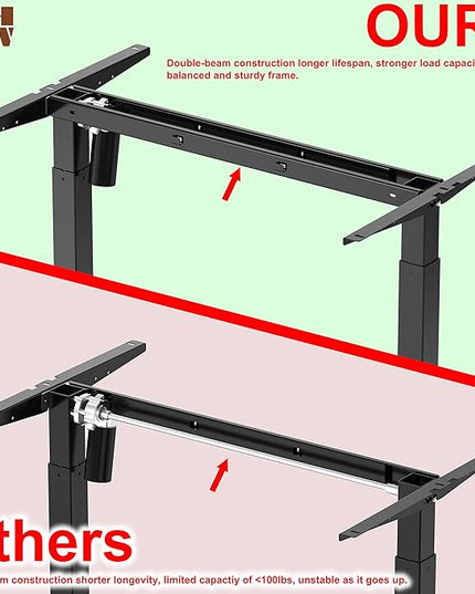 SHW 55-Inch L-Shaped Electric Height Adjustable L-Shaped Standing Desk with Right Facing Corner, Walnut - LeafyLoom