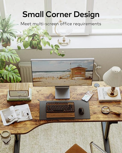 FAMISKY Electric Standing Desk, 63 x 24 Inches Height Adjustable Desk, Ergonomic Home Office Computer Workstation with Vertical Splice Board, Rustic Brown - LeafyLoom