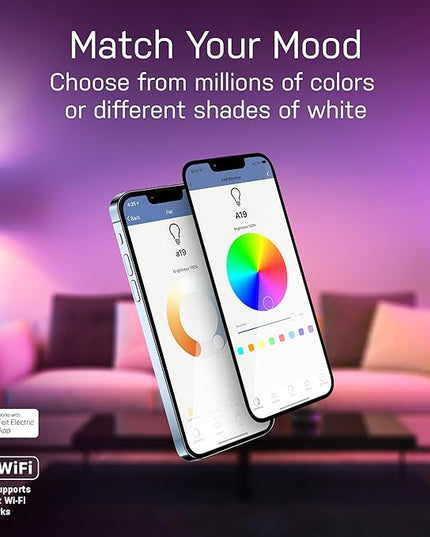 Feit Electric OM60/RGBW/CA/AG Smart WiFi Color Changing and Dimmable, Alexa or Google Assistant, No Hub Required A19 LED Light Bulb, 60W FeitElectricCompany