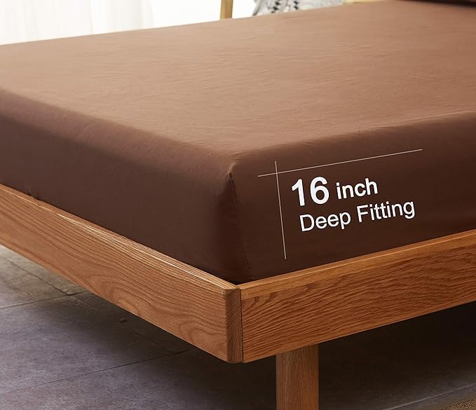 SONORO KATE Bed Sheet Set Super Soft Microfiber 1800 Thread Count Luxury Egyptian Sheets 18-Inch Deep Pocket Wrinkle -3 Piece(Twin XL Brown) - LeafyLoom