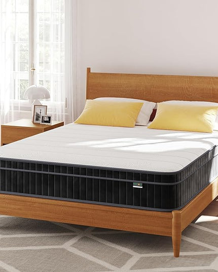 12 inch Full Mattress, Cooling-Gel Memory Foam and Pocket Spring Full Hybrid Mattress, Medium Firm Feel, Full Bed Mattress in a Box, CertiPUR-US Certified, Full Size Mattress - LeafyLoom
