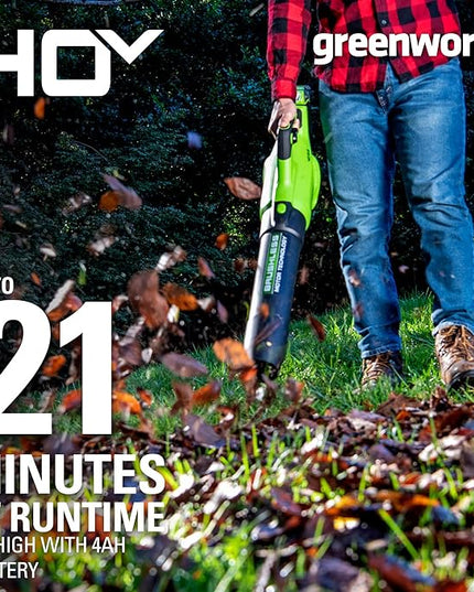 Greenworks 40V (130 MPH / 550 CFM / 75+ Compatible Tools) Cordless Brushless Axial Leaf Blower, Tool Only - LeafyLoom