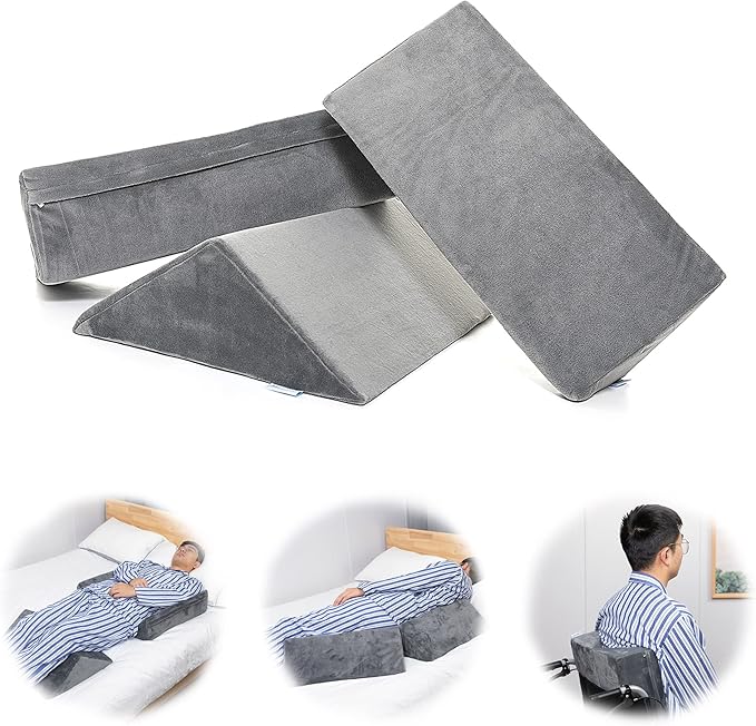 Bed Wedges & Body Positioners for Elderly (3 in 1),40 Degree Triangle Wedges for Bed Positioning,Triangle Pillow for After Surgery, Wedges for Bedsores,Wedge Pillow for Positioning - LeafyLoom