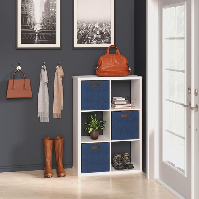ClosetMaid 6 Cube Storage Shelf Organizer Bookshelf with Open Back, Vertical or Horizontal, Easy Assembly, Wood, White Finish - LeafyLoom