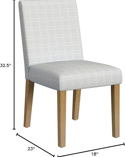 HomePop Classic Parsons Dining Chairs, Single Pack, Cream Mini Grid Pattern - LeafyLoom