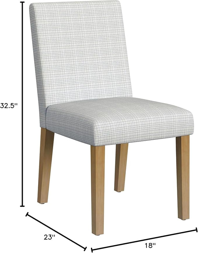 HomePop Classic Parsons Dining Chairs, Single Pack, Cream Mini Grid Pattern - LeafyLoom