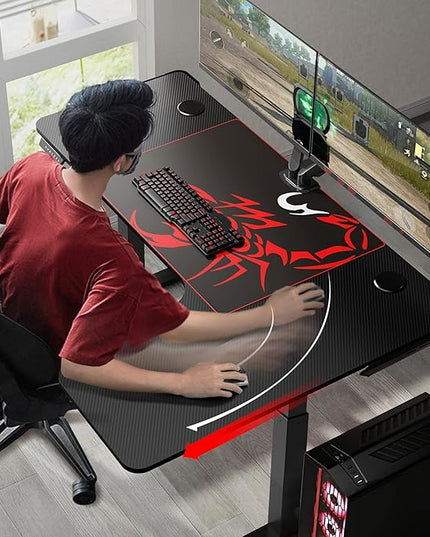 EUREKA ERGONOMIC Standing Desk L Shaped, 60 Inch Gaming Desk Electric Height Adjustable Dual Motor Rising Sit Stand Up Corner Desk for Computer Home Office, Smart Memory Preset Mousepad, Large, Left - LeafyLoom