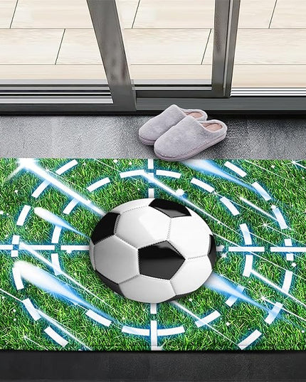 Football Rug for Boys Room - Soccer Rug for Boys Room Football Printed Rug for Kids Room Football Decor for Boys Bedroomsports Ball Doormat for Living Room Bedroom,2'×3' - LeafyLoom