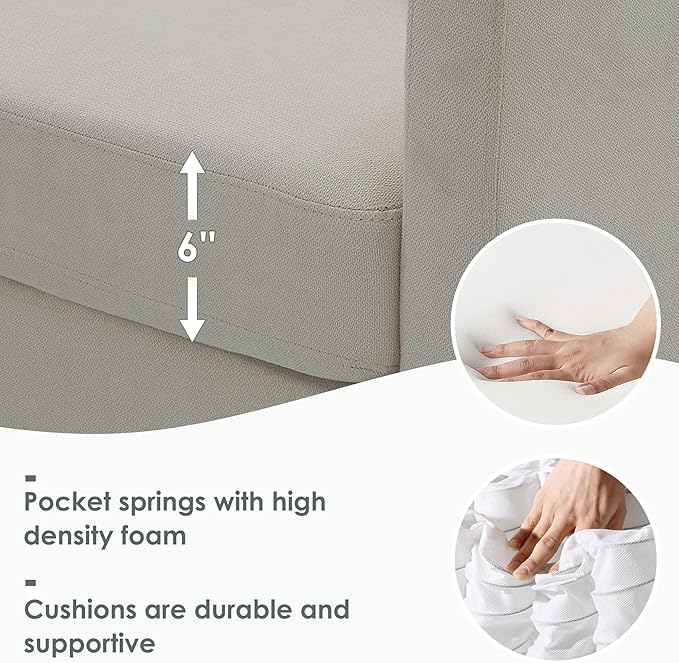 90" Modern L-Shape Sectional Sofa with Chaise Lounge,5-Seat Practical Couch Set W/ 3 Pillows,7''Leg Height,Minimalist Style,Indoor Furniture for Living Room Apartment Office,Beige Terrycloth - LeafyLoom