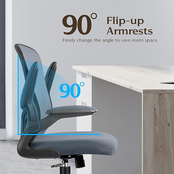 FelixKing Office Chair, Ergonomic Desk Chairs with Wheels Home Mesh Chair Adjustable Lumbar Support and Height, Ergo Chair for Working Gaming Use (Dark Gray) - LeafyLoom