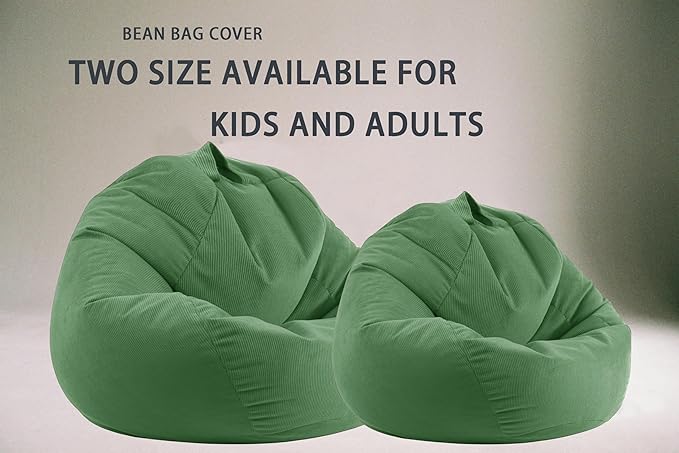 Stuffed Animal Storage Bean Bag Chair Cover (No Filler) Washable Ultra Soft Corduroy Bean Bag Cover for Organizing Plush Toys, Bean Bag for Adults - LeafyLoom