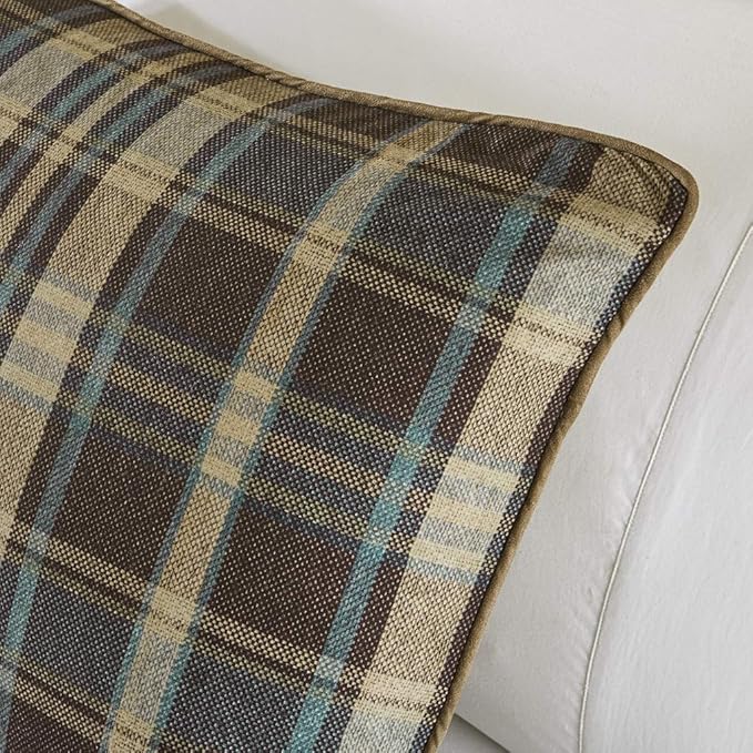 Woolrich Rustic Lodge Cabin Comforter Set - All Season Down Alternative Warm Bedding Layer and Matching Shams, Oversized Twin, Hadley Plaid, Multi - LeafyLoom