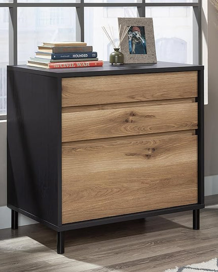 Sauder Acadia Way Lateral File, L: 30.32" x W: 19.45" x H: 29.76", Raven Oak Finish - LeafyLoom