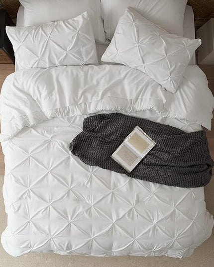 Bedsure Full Size Comforter Sets - Bedding Sets Full 7 Pieces, Bed in a Bag White Bed Sets with Comforter, Sheets, Pillowcases & Shams, Adult & Kids Bedding - LeafyLoom