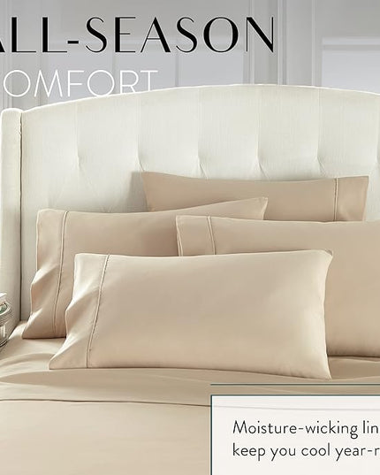 Danjor Linens Twin XL Sheets - Hotel Luxury Essentials Bedding - 4 pc Soft Bedding & Pillowcases Set with Deep Pockets - Breathable Bed Sheets, Wrinkle Free - Taupe Sheets - LeafyLoom