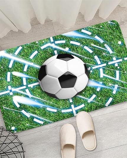Football Rug for Boys Room - Soccer Rug for Boys Room Football Printed Rug for Kids Room Football Decor for Boys Bedroomsports Ball Doormat for Living Room Bedroom,2'×3' - LeafyLoom