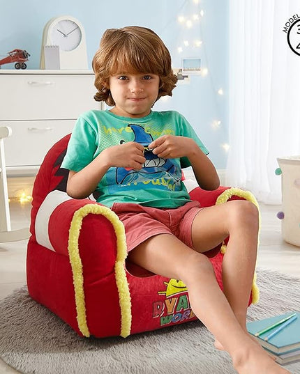 Idea Nuova Ryan's World Plush Bean Bag Chair with Sherpa Trim Red - LeafyLoom