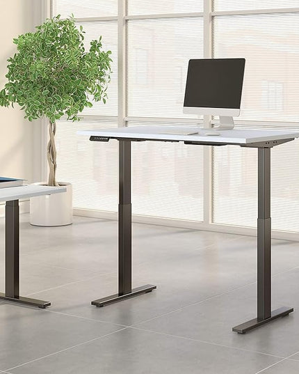 Bush Business Furniture Move 60 Electric Ergonomic Sit-Stand Computer Table for Home and Professional Office, 48W x 24D, White - LeafyLoom