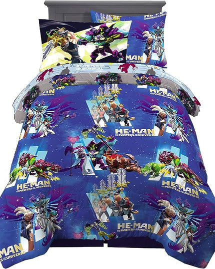 Franco Kids Bedding Super Soft Comforter and Sheet Set with Sham, 5 Piece Twin Size, He-Man and the Masters of the Universe - LeafyLoom