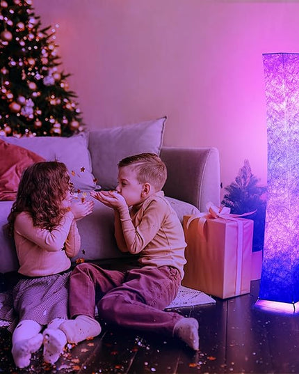 chiphy Floor Lamp, RGB Color Changing Floor Lamps, App Control Work with Alexa, 61" Tall White Column Floor Lamp Dimmable for Living Room, Bedroom, Game Room - LeafyLoom