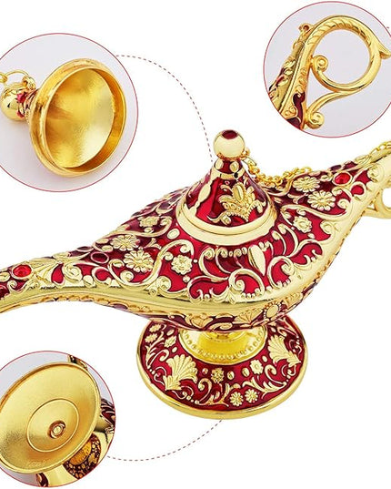 Vintage Legend Aladdin Lamp Magic Genie Wishing Light,Collectable Rare Classic Arabian Costume Props Lamp Tabletop Decor Crafts for Home/Wedding Decoration&Gift for Party/Halloween/Birthday - LeafyLoom